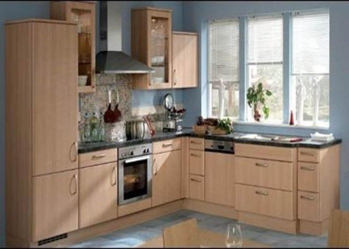 L Dönüşlü Ahşap Mutfak Dolabı