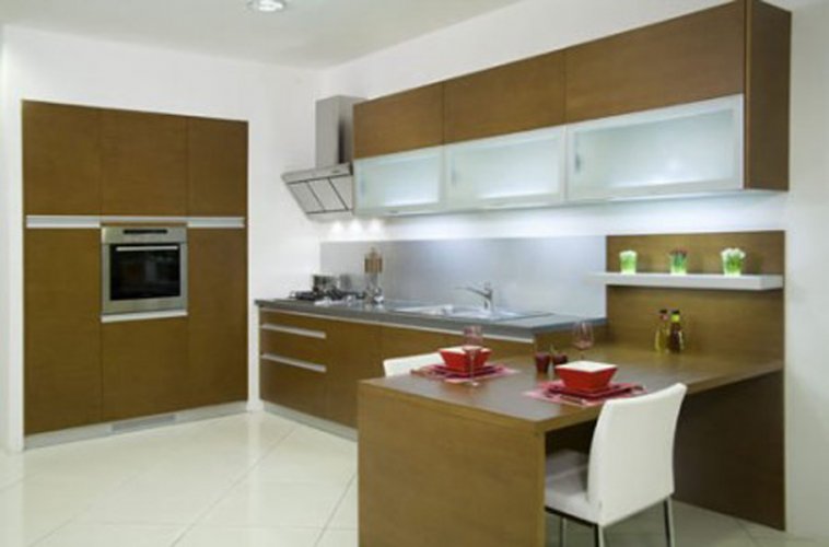 Ada Tipi Ahşap Ankastre Mutfak Dolabı