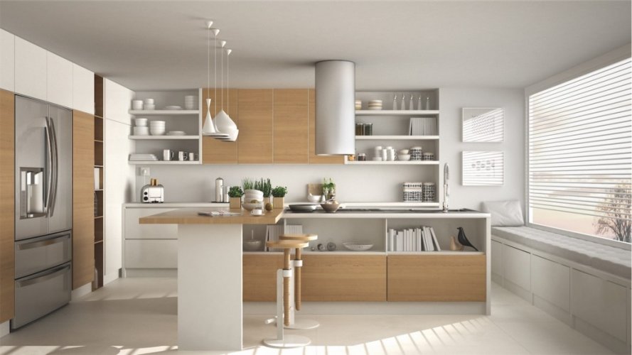 L Mutfak Dolabı Modelleri, Ahşap Mutfak Dolabı